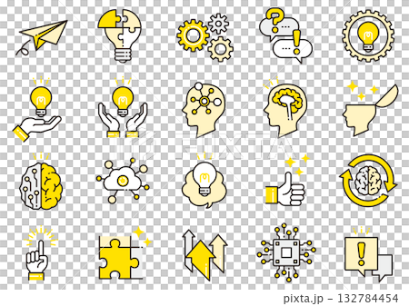 アイディア・思考アイコン06　Idea & Thinking Icons 132784454
