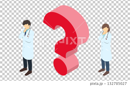 Isometric illustration: Thinking doctor 132785027