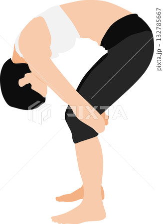 ダイエットする女性のイラスト(ストレッチ) ダイエットする女性のイラスト(ストレッチ) 132785667