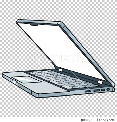 這款銀色筆記型電腦開合順暢，搭配簡潔的白色螢幕，給人一種創新感。 132785726