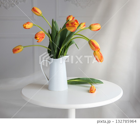still life with red yellow tulips still life with red yellow tulips 132785964
