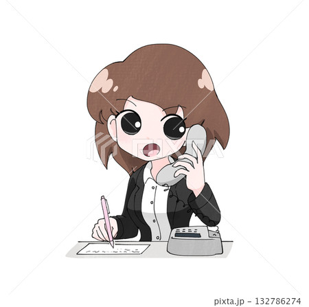 電話対応するOL女子1 132786274