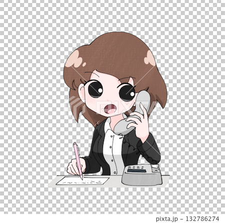 電話対応するOL女子1 132786274