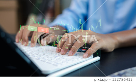 Financial Trading and Stock Market Analysis Concept with Buy and Sell Interface Financial Trading and Stock Market Analysis Concept with Buy and Sell Interface 132786415