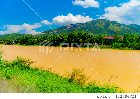 Muddy river after rains. 132786721