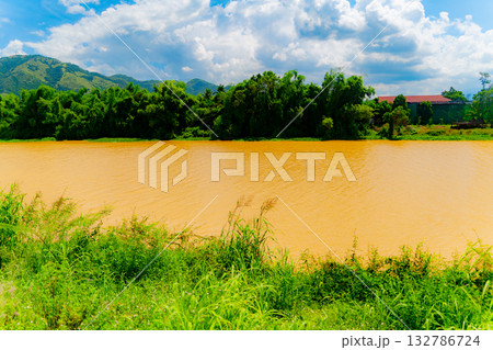 Muddy river after rains. 132786724