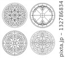 Set of Classic Round Stained Glass Window Designs 132786834