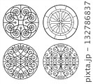 Set of Classic Round Stained Glass Window Designs 132786837