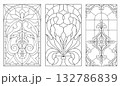 Set of Classic Stained Glass Window Textures 132786839