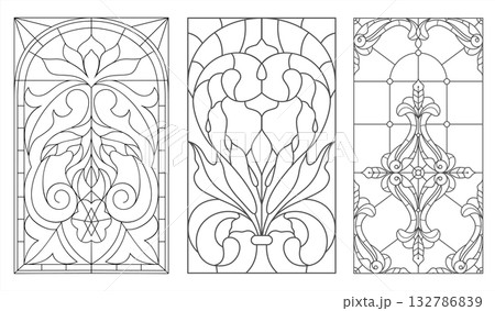 Set of Classic Stained Glass Window Textures Set of Classic Stained Glass Window Textures 132786839