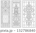 Set of Gothic Stained Glass Window Designs 132786840