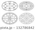 Set of Classic Oval Stained Glass Window Designs 132786842