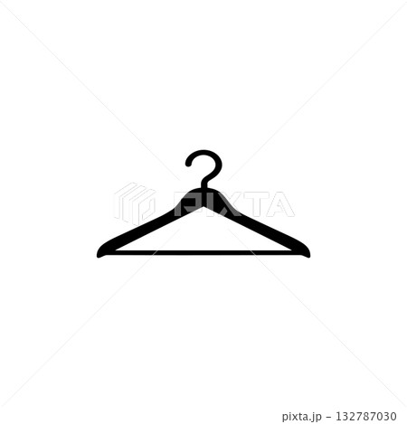 clothes hanger silhouette icon wardrobe closet garment illustration 132787030