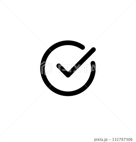 black tick in circle vector icon illustration isolated on white background black tick in circle vector icon illustration isolated on white background 132787306