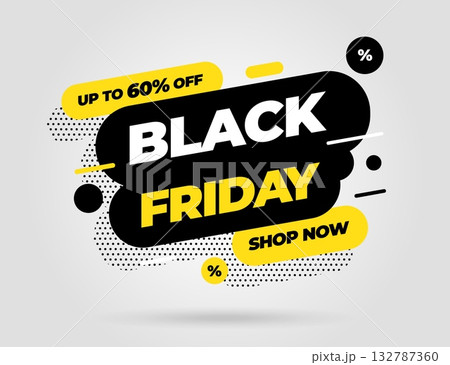 Black Friday sale banner template design. Vector illustration. Black Friday sale banner template design. Vector illustration. 132787360