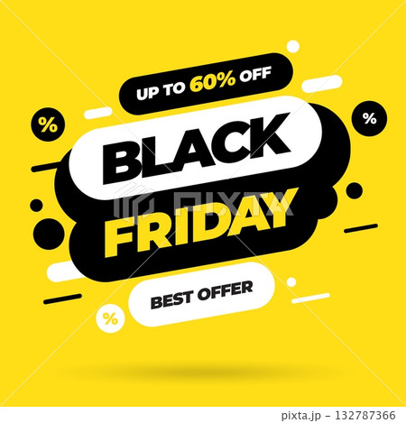 Black Friday sale banner template design. Vector illustration. Black Friday sale banner template design. Vector illustration. 132787366