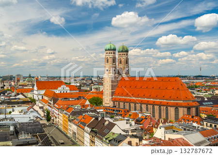 Frauenkirche Church on Sunny Summer Day. Munich Skyline. Bavaria, Germany Frauenkirche Church on Sunny Summer Day. Munich Skyline. Bavaria, Germany 132787672
