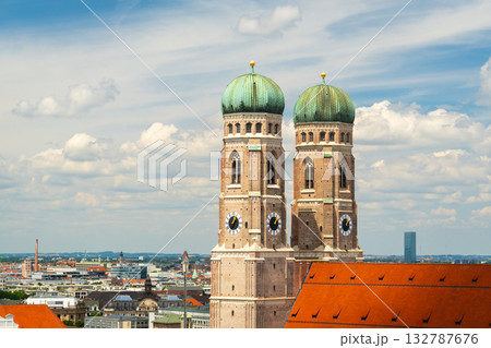 Frauenkirche Church on Summer Day. Munich Old Town. Bavaria, Germany 132787676