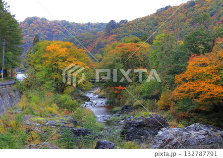 南会津町 舘岩川沿いの紅葉 南会津町 舘岩川沿いの紅葉 132787791