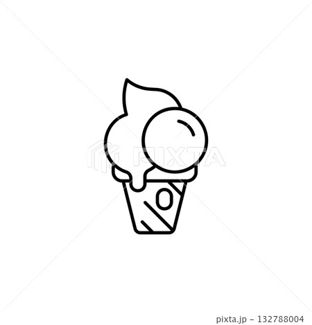 Ice Cream vector icon. Food icon line style. perfect use for logo, presentation, website, and more. modern icon design outline style 132788004