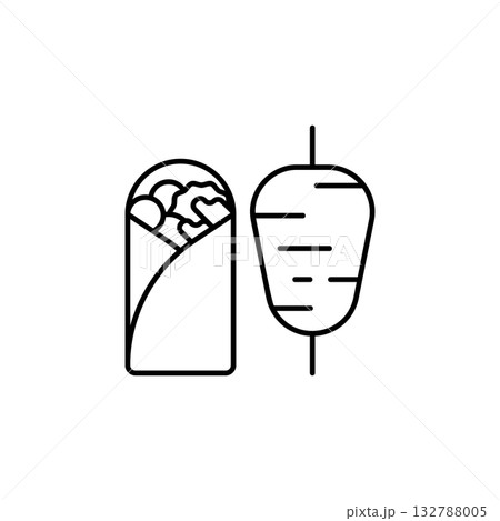 Kebab vector icon. Food icon line style. perfect use for logo, presentation, website, and more. modern icon design outline style 132788005