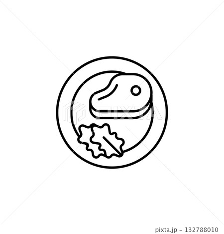 Meat vector icon. Food icon line style. perfect use for logo, presentation, website, and more. modern icon design outline style 132788010