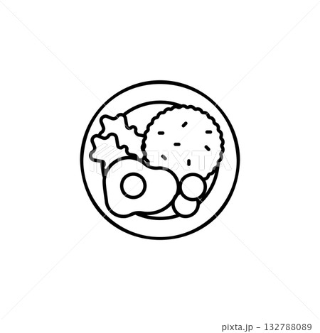 Fried Rice vector icon. Food icon line style....のイラスト素材 [132788089] - PIXTA