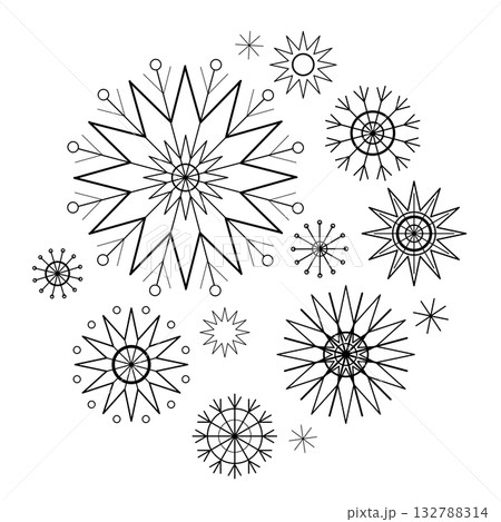Snowflakes on white background Coloring page 132788314