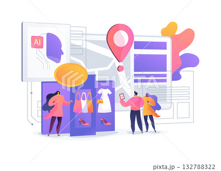 AI-Intelligent Demand Prediction for Pop-Up Stores abstract concept vector illustration. 132788322