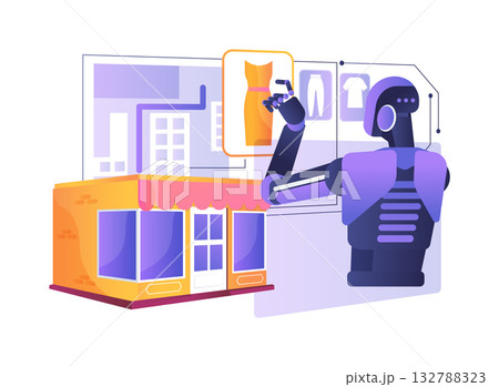 AI-Smart AI-Enabled Store Layout Planning abstract concept vector illustration. 132788323