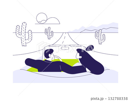 Driving on a highway abstract concept vector illustration. Driving on a highway abstract concept vector illustration. 132788338