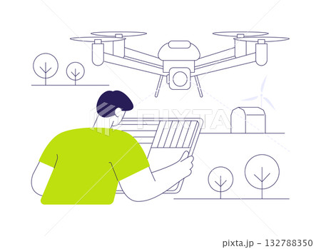Aerial imagery drones abstract concept vector illustration. Aerial imagery drones abstract concept vector illustration. 132788350
