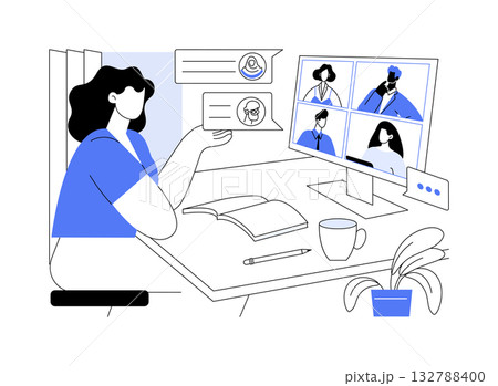 Team chat isolated cartoon vector illustrations. Team chat isolated cartoon vector illustrations. 132788400