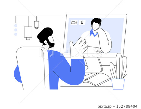 Video conferencing software isolated cartoon vector illustrations. 132788404