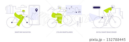 Smart cycling isolated cartoon vector illustrations se 132788445