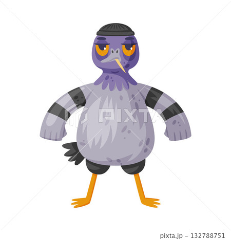 Pigeon Bandit and Criminal Character in Stand Pose Vector Illustration Pigeon Bandit and Criminal Character in Stand Pose Vector Illustration 132788751