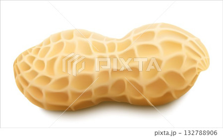 Fresh, tasty peanut in shell, isolated on a white background. Nutritious snack, dietary product, culinary ingredient, source of protein, fatty acids. Legumes. Realistic 3D vector illustration. Fresh, tasty peanut in shell, isolated on a white background. Nutritious snack, dietary product, culinary ingredient, source of protein, fatty acids. Legumes. Realistic 3D vector illustration. 132788906