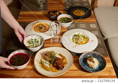 Culinary Delights A Bright and Vibrant Spread of Various Diverse Dishes to Enjoy and Share Culinary Delights A Bright and Vibrant Spread of Various Diverse Dishes to Enjoy and Share 132789134