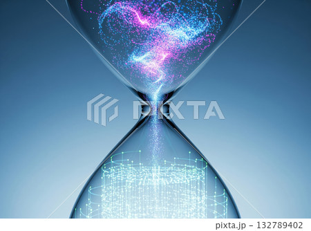 Translucent Hourglass with Digital Pattern Translucent Hourglass with Digital Pattern 132789402