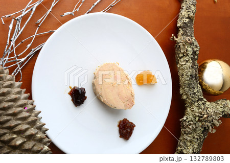 duck liver foie grass as gourmet delicatessen food for christmas celebration 132789803