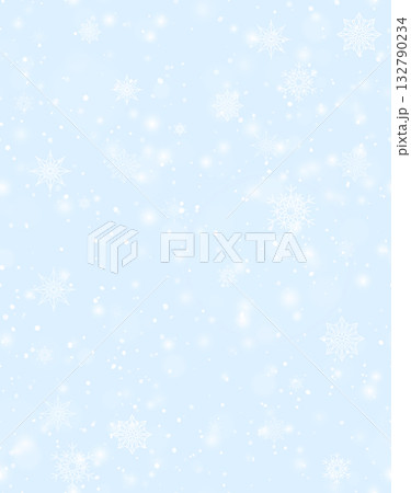 Seamless vector white snowfall light effect on blue transparent background. Special semitransparent overlay for winter design, wrapping paper or Christmas page fill layer 132790234