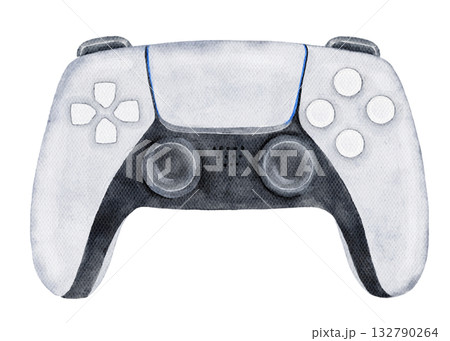 Watercolor joystick illustration in neutral tones. A great modern accessory for male-themed designs, posters, and game-related graphics 132790264