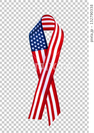 Patriotic american flag awareness ribbon, symbolizing support, remembrance, national pride for memorial day, fourth of july or veteran's day 132790338