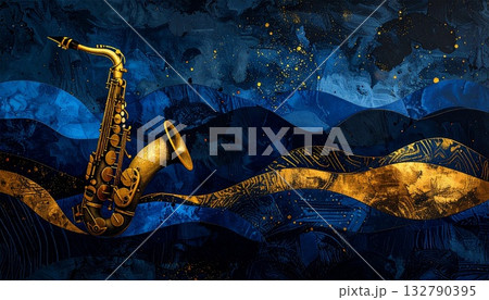 アフリカ布(キテンゲ風模様)を暗めに透かした背景 アフリカ布(キテンゲ風模様)を暗めに透かした背景 132790395