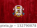 The official flag of Caracas, the capital of Venezuela, on wood texture. Conceptual collage 132790878