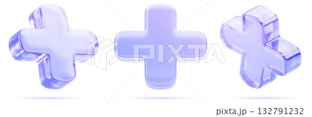 3d set of holographic glass cross symbols. Health icons with purple blue gradient for medical app, healthcare website, hospital or pharmacy design. Math plus sign, addition operation. 3D illustration 3d set of holographic glass cross symbols. Health icons with purple blue gradient for medical app, healthcare website, hospital or pharmacy design. Math plus sign, addition operation. 3D illustration 132791232
