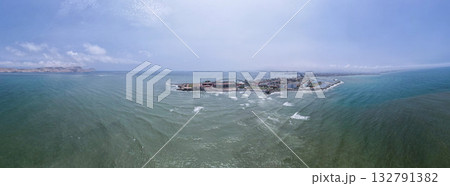 Aerial view of the District of La Punta, located in Callao. Aerial view of the District of La Punta, located in Callao. 132791382
