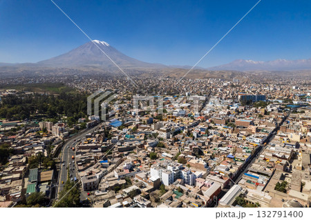 Aerial view of the Ccity of Arequipa. Aerial view of the Ccity of Arequipa. 132791400