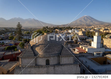Aerial view of the city of Arequipa from the Plaza de Armas. 132791404