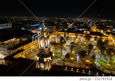 Aerial view of the city of Arequipa from the Plaza de Armas. Aerial view of the city of Arequipa from the Plaza de Armas. 132791418